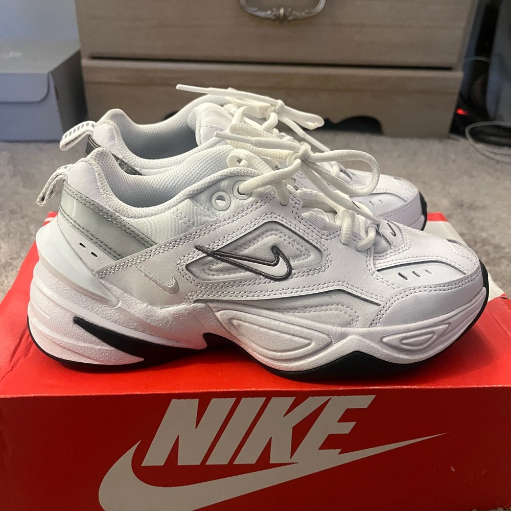 Nike White and Gray Athletic Sneakers